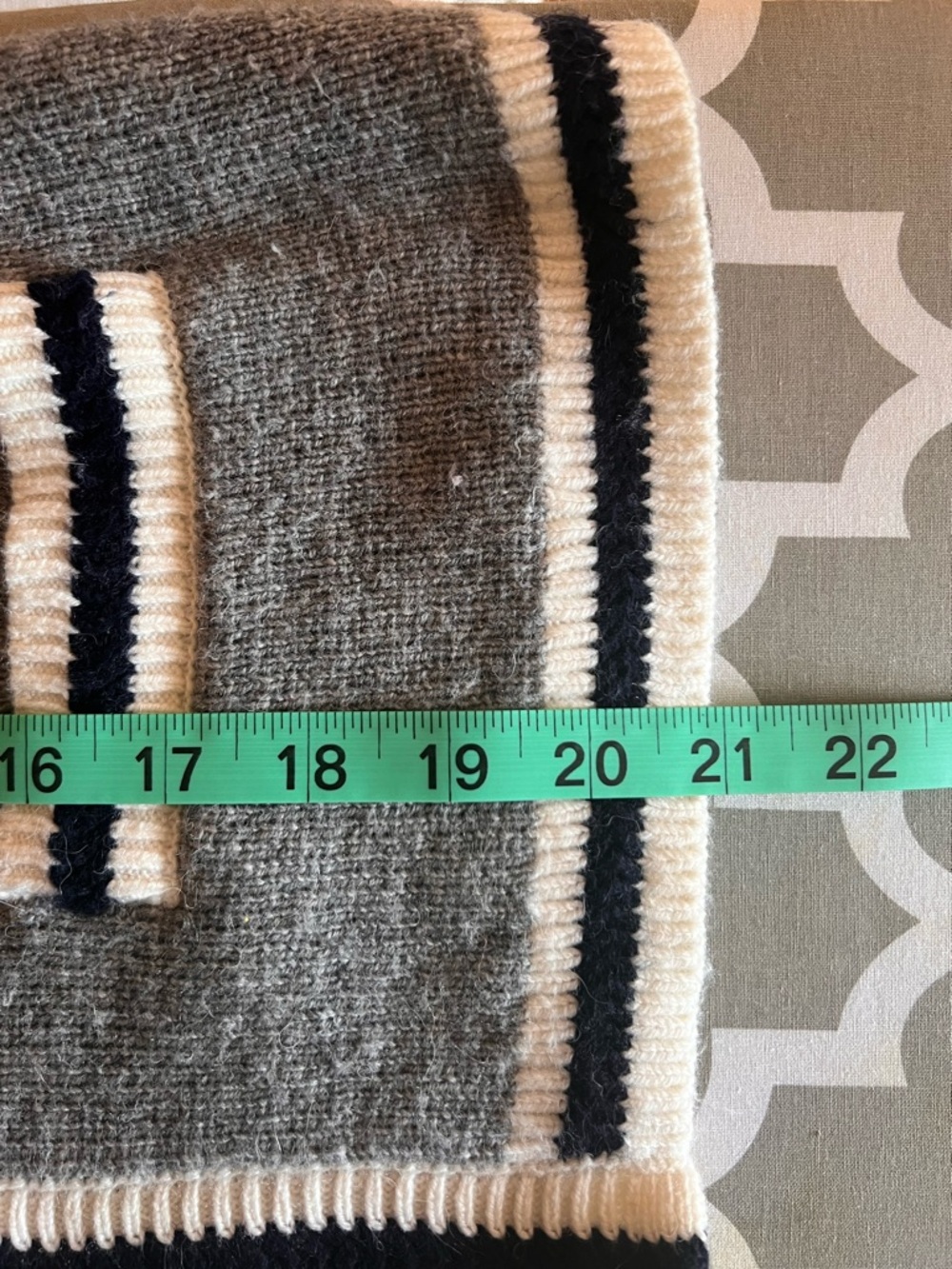 Boden Gray Knit Cardigan with Contrast Trim - Picture 7 of 7